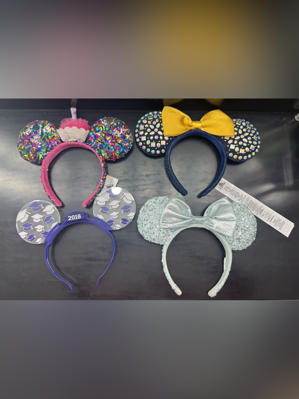 4 Disney Ears Bundle: sequins, lights up and gemstones